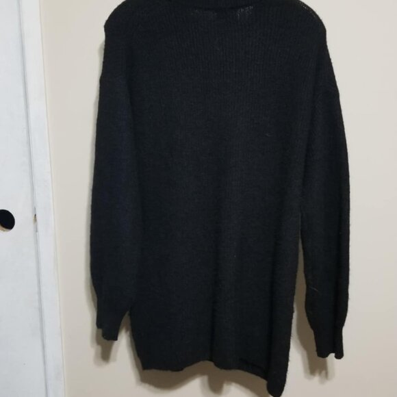 H&M Sweater XS Black Luxury Tunic Crew-neck Soft Business Casual - Picture 5 of 5